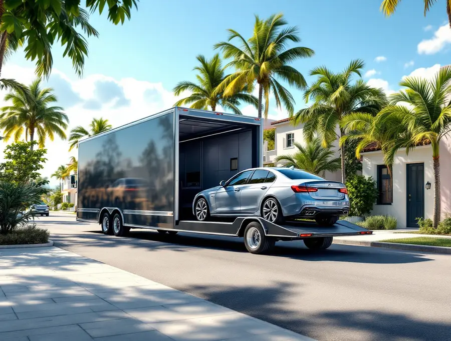 Driver unloading car at a Miami home